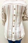 Brown Vertical Striped Top