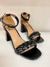 black braided block heels