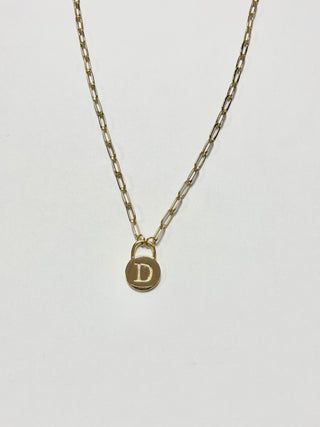 lock initial pendant necklace