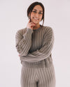 Mocha Ribbed Knit Top