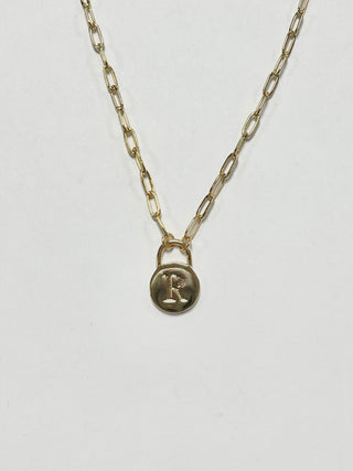 lock initial pendant necklace