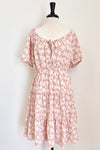 blush floral flare dress +