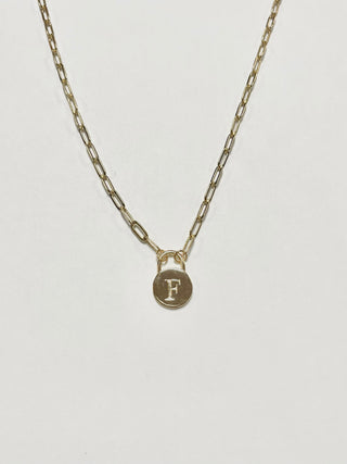 lock initial pendant necklace