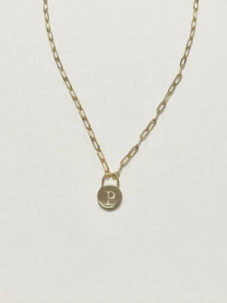 lock initial pendant necklace